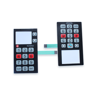 China Made Matrix Digital Printing Led Window Pressure Sensitive Flat Type Membrane Switch With MOLEX Female Connector 